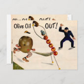 Olivenöl Olivenöl Olivenöl bei Baseball Postkarte (Vorne/Hinten)