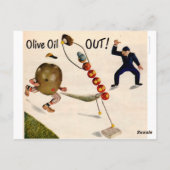 Olivenöl Olivenöl Olivenöl bei Baseball Postkarte (Rückseite)