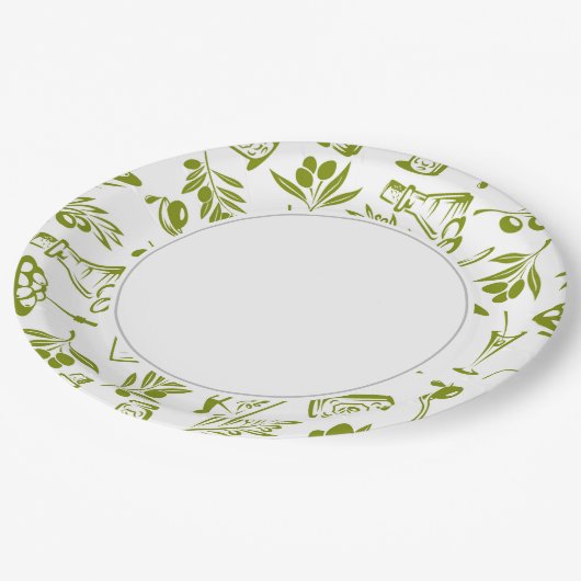 Olivenöl Pappteller (Schrägansicht)