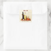 Olivenöl - Pflanzenölflaschen mit Gemüse Quadratischer Aufkleber (Tasche)