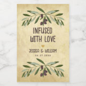 Olivenöl Rustikale Hochzeit inbegriffen mit Liebe  Weinetikett (Einzelnes Label)