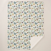 Olivenöl und Blätter Herbstmuster Sherpadecke (Vorderseite)