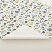 Olivenöl und Blätter Herbstmuster Sherpadecke (3/4)