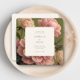 Olivenöl und Elfenbein | Vintage Rose Einladung