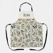 Olivenöl und Kräuter Minimal Elegante Personalisie Schürze (Vorderseite)