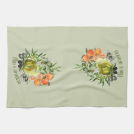 Olivenöl und Orange: Geschirrtuch