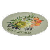 Olivenöl und Orange: Schneidebrett (Ecke)