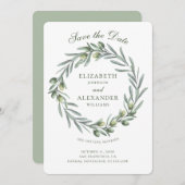 Olivenöl verlasse Kranz. Italienische Hochzeit spe Einladung (Vorne/Hinten)