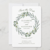 Olivenöl verlasse Kranz. Italienische Hochzeit spe Einladung (Vorderseite)