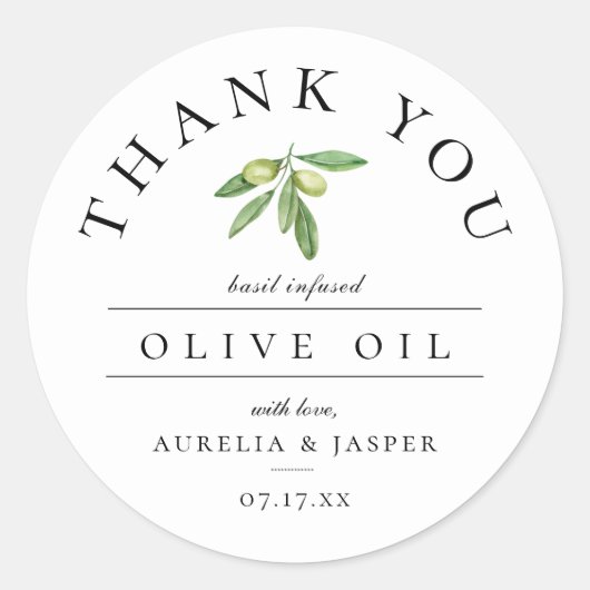 Olivenöl Vielen Dank für Ihre Unterstützung Runder Aufkleber (Vorderseite)