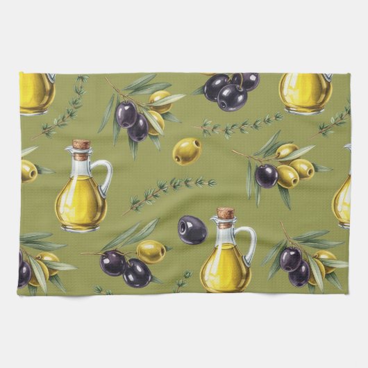 Olivenöl von Natasha Us Geschirrtuch (Horizontal)