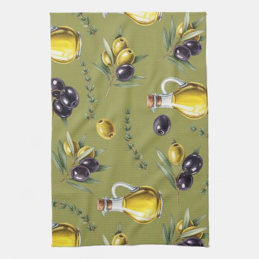 Olivenöl von Natasha Us Geschirrtuch (Vertikal)