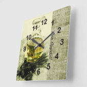 Olivenölflasche Kochen Stillleben Quadratische Wanduhr (Winkel)