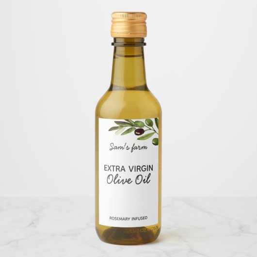 Olivenölflasche mit extra Jungfrau - Neuartiges Pr Weinetikett (Vorderseite)
