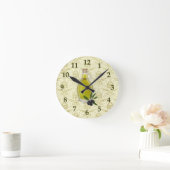 Olivenölflasche und Damast-Muster Runde Wanduhr (Zuhause)