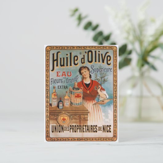 Olivenölplakat Postkarte (Stehend Vorderseite)