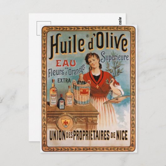 Olivenölplakat Postkarte (Vorne/Hinten)