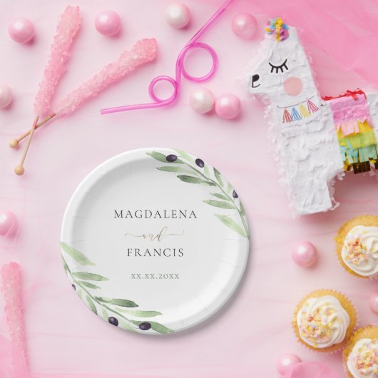 Olivenpresse Pappteller (Party)