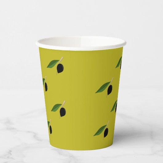 Olivenspinnbecher Pappbecher (Links)