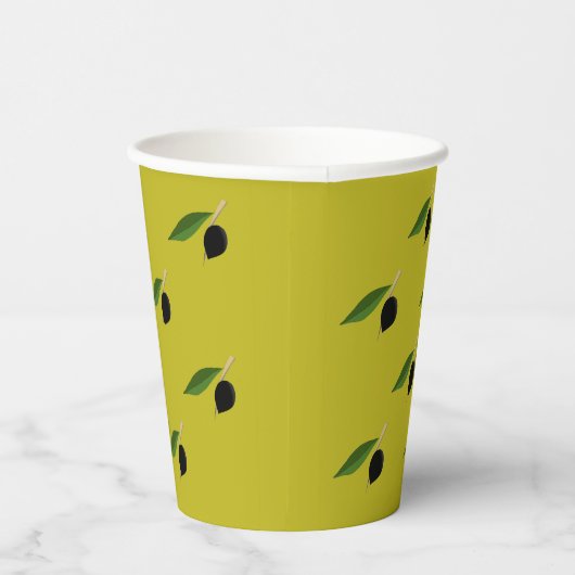 Olivenspinnbecher Pappbecher (Rechts)