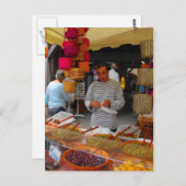 Olivenverkäufer - französischer Markt Postkarte (Vorne/Hinten)