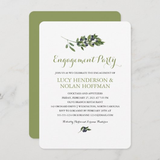 Olivenweg | Engagement Einladung (Vorne/Hinten)