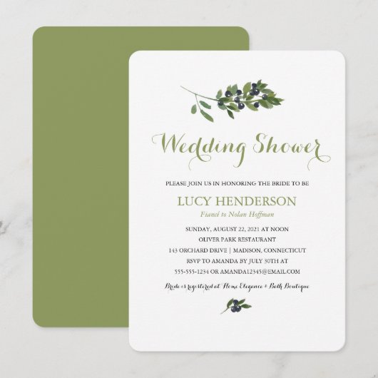 Olivenweg | Polterabend Einladung (Vorne/Hinten)