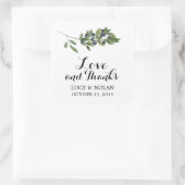 Olivenweg | Vielen Dank Quadratischer Aufkleber (Tasche)