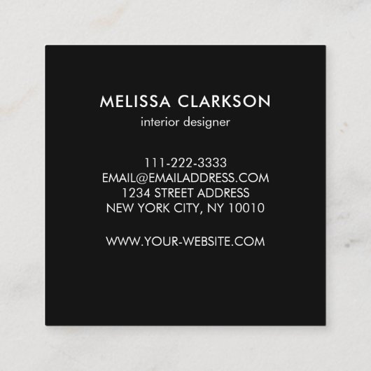 Olivenzweig beruflich quadratische visitenkarte (Rückseite)