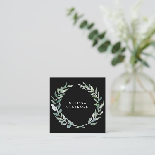 Olivenzweig beruflich quadratische visitenkarte (Stehend Vorderseite)