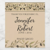 Olivenzweig: Ein Weinlabel toskanischer Touch Weinetikett (Einzelnes Label)