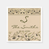 Olivenzweig: Eine Hochzeit toskanischer Touch Serviette (Vorderseite)