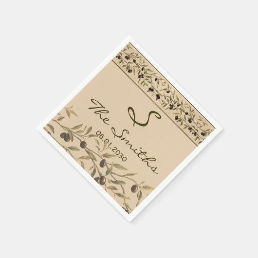 Olivenzweig: Eine Hochzeit toskanischer Touch Serviette (Ecke)