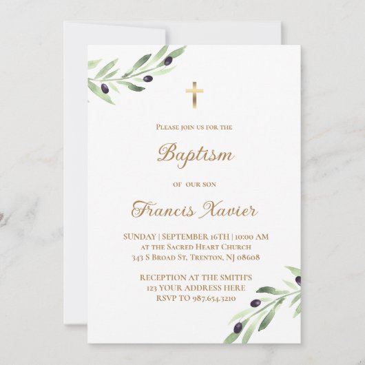 Olivenzweig Einladung (Vorderseite)