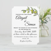 Olivenzweig. Einladung zur Hochzeit. (Stehend Vorderseite)