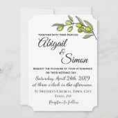 Olivenzweig. Einladung zur Hochzeit. (Vorderseite)