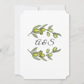 Olivenzweig. Einladung zur Hochzeit. (Rückseite)