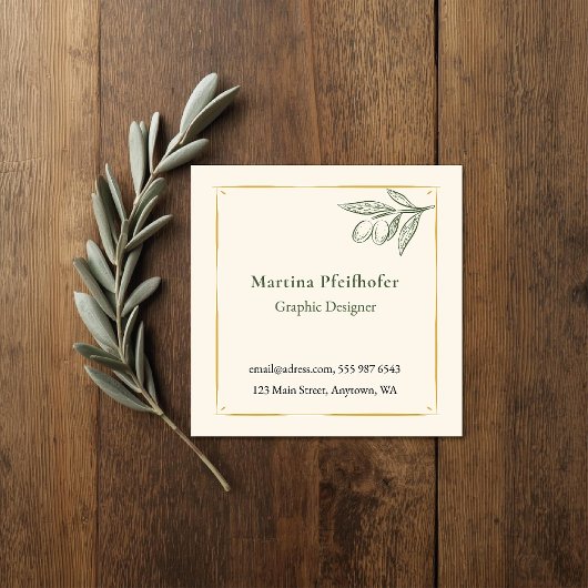 "Olivenzweig elegant" Visitenkarte