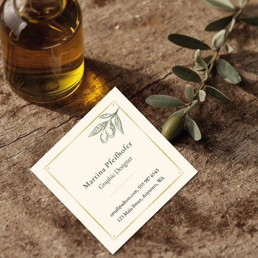 "Olivenzweig elegant" Visitenkarte