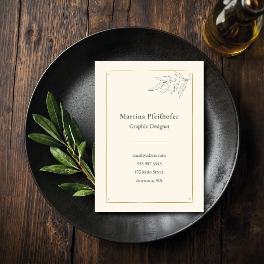 "Olivenzweig elegant" Visitenkarte