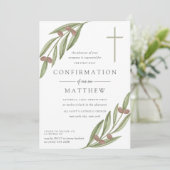 Olivenzweig Heilige Kommunion oder Bestätigung Einladung (Stehend Vorderseite)