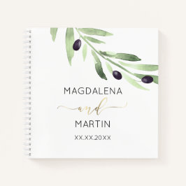 Olivenzweig Hochzeitsbuch Notizblock