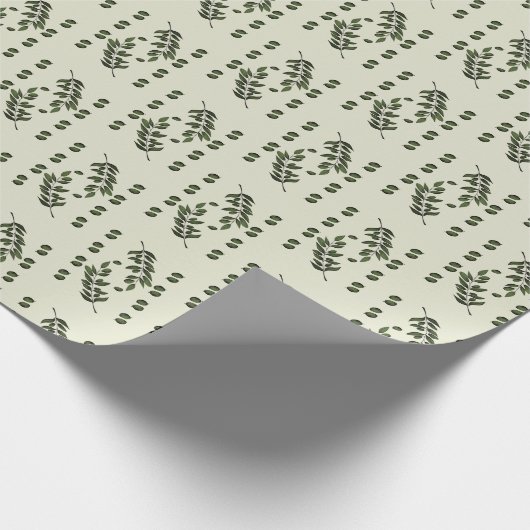Olivenzweig in Olive Geschenkpapier (Ecke)