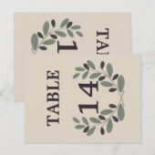 Olivenzweig-Kranz-Hochzeitstisch-Nummer Postkarte (Vorne/Hinten)