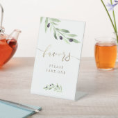 Olivenzweig mit Aquarellfarben begünstigt Schild (In SItu)