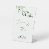 Olivenzweig mit Aquarellfarben begünstigt Schild (Vorderseite)