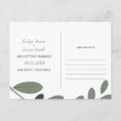 Olivenzweig Mittelmeer-Foto Save the Date Postkarte (Rückseite)