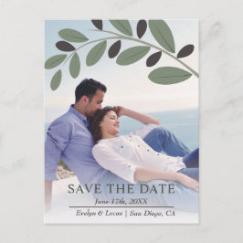 Olivenzweig Mittelmeer-Foto Save the Date Postkarte