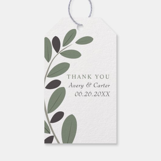 Olivenzweig Mittelmeer Vielen Dank für Ihre Hochze Geschenkanhänger (Rückseite)