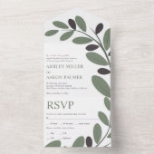 Olivenzweig Mittelmeercharme Hochzeit All In One Einladung (Innen Boden)
